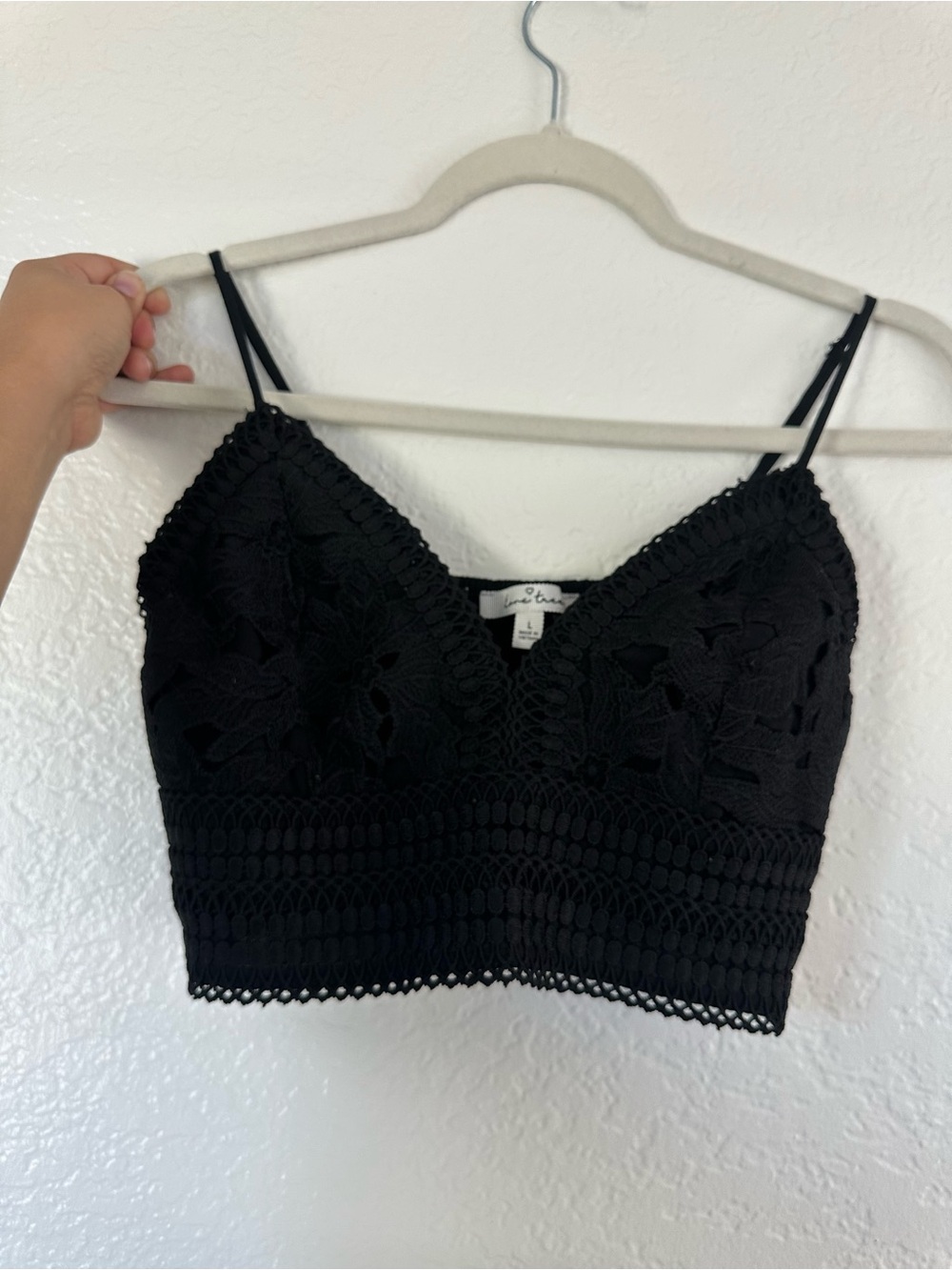 Lace Cropped Bralette/ Top - Black